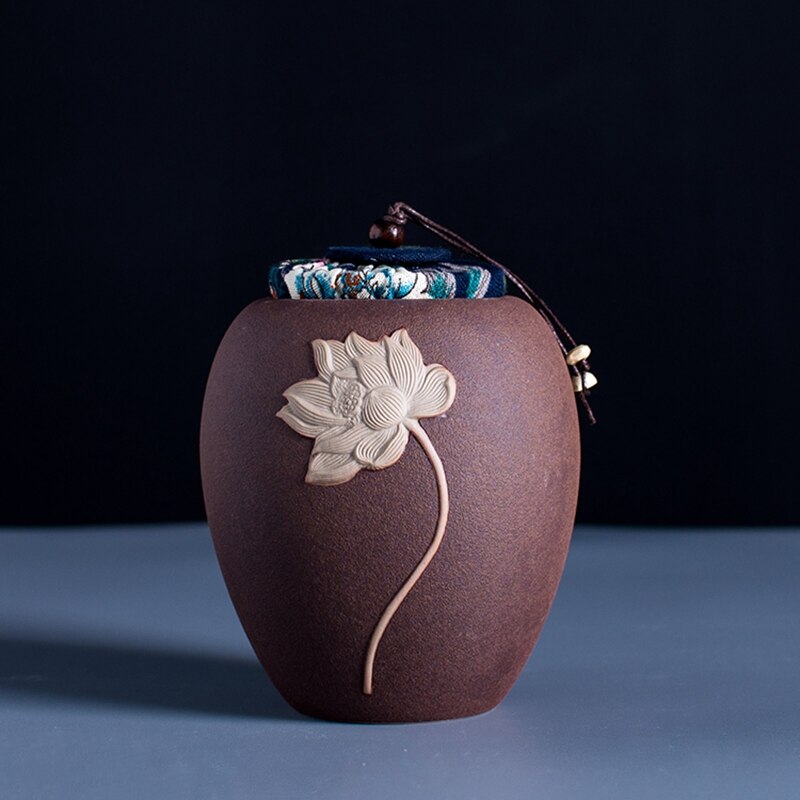 Pot de stockage de thé d'art | Céramique grossière, poterie de thé, accessoires de décoration artisanat/haricots noix Caddy boîtes scellées réservoirs 1 pièces