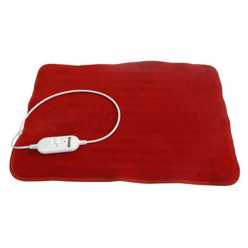 CALIENTA CAMAS JOCCA ELÉCTRICO Y PORTÁTIL. ALMOHADILLA ROJA PEQUEÑA DE CALOR SUAVE PARA TERMOTERAPIA. ALIVIO DEL DOLOR MUSCULAR.
