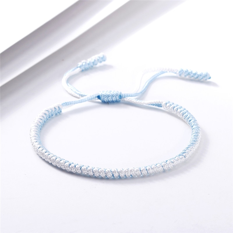 Original Multi couleur Bracelet tibétain bouddhiste chanceux à la main noeuds corde réglable Bracelets porte-bonheur & Bracelet pour femmes hommes bijoux