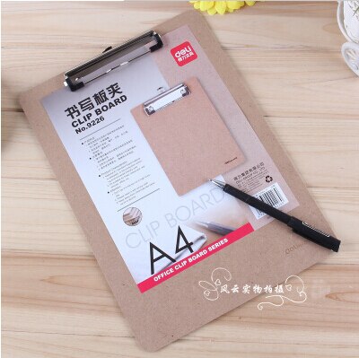 premium plywood waterproof A4 clip board durable file folder writing board Deli 9226 office clip board