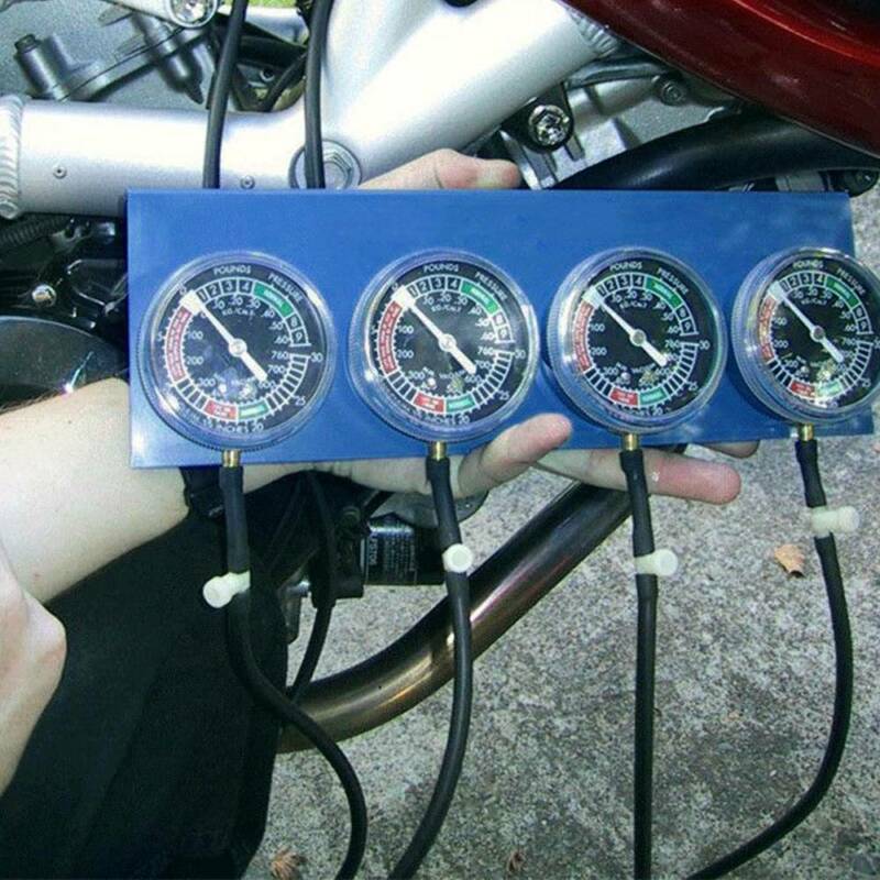 4 stk motorcykel karburator carb vakuummåler balancer synkronisering med slangesæt motobike 2 / 4 cylindermåler sæt sæt