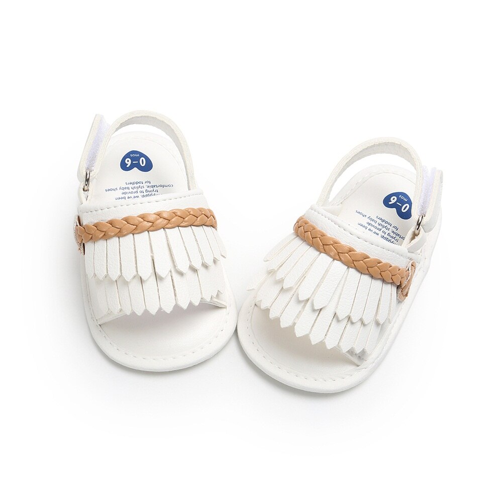 Brand Baby Kid Girl Tassels Shoes Sandles Summer Baby Shoes Infant Prewalker Princess Newborn 0-18M: White / 13-18 Months