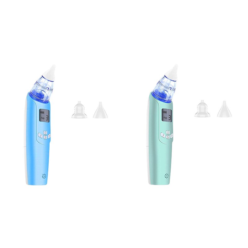 Electric Baby Nasal Suction Device - Battery Operated Nose Cleaner and Nose Suction Cup - Adjustable Settings and Reusable Tips