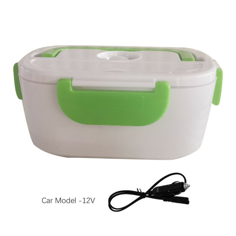 Boîte à Bento Portable en acier inoxydable, 12V, chauffage électrique des aliments, conteneur de chauffage des aliments, 1 pièce: green