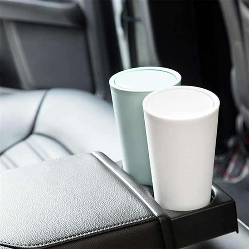 Office Table Sundries Storage Container Plastic Small Waste Garbage Bin Mini Rolling Cover Trash Can Desktop Rubbish Bucket