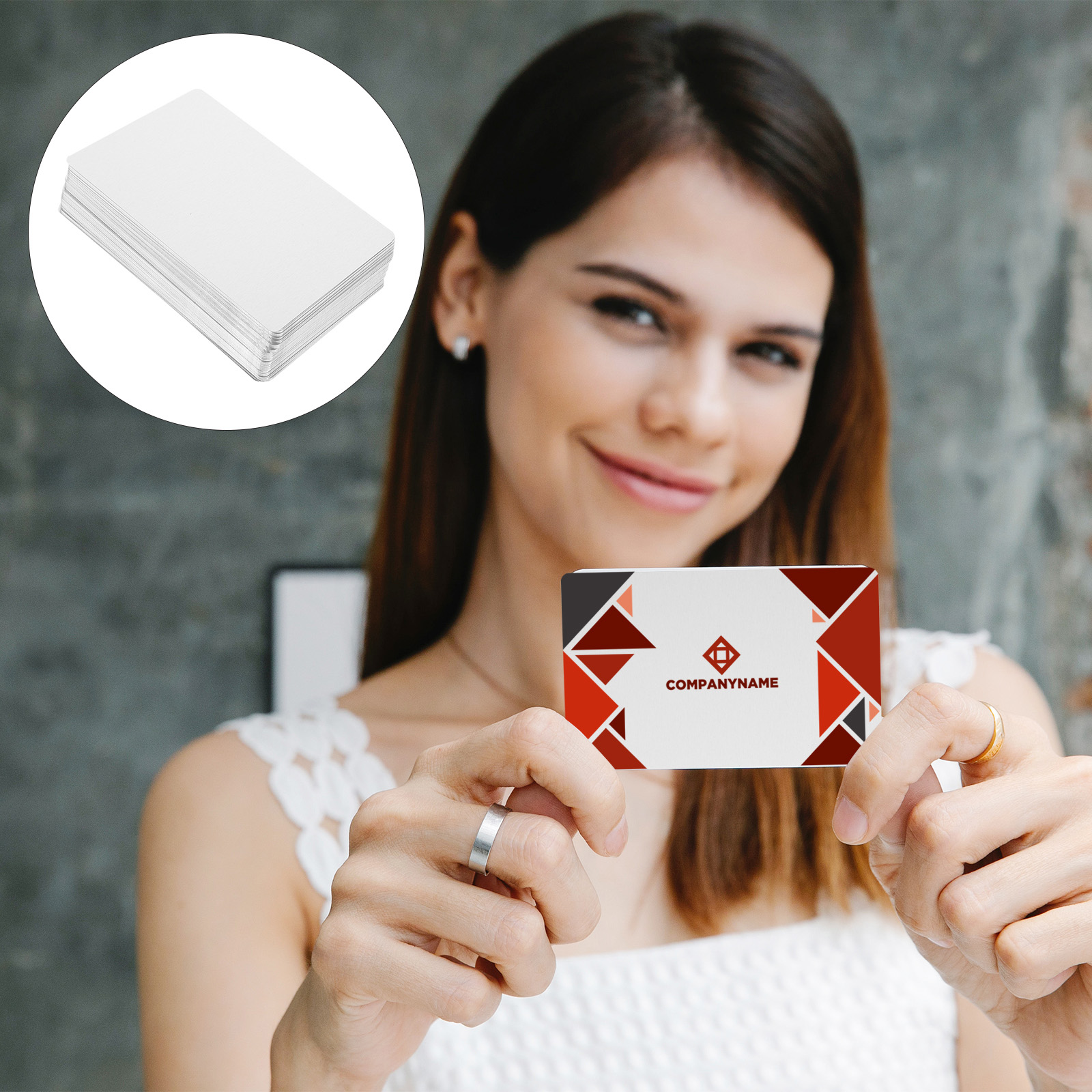 100 Pcs Abrazaderas Metal Sublimation Business Card Aluminum Plate Name Engraving Blank Material White Alloy Small Cards