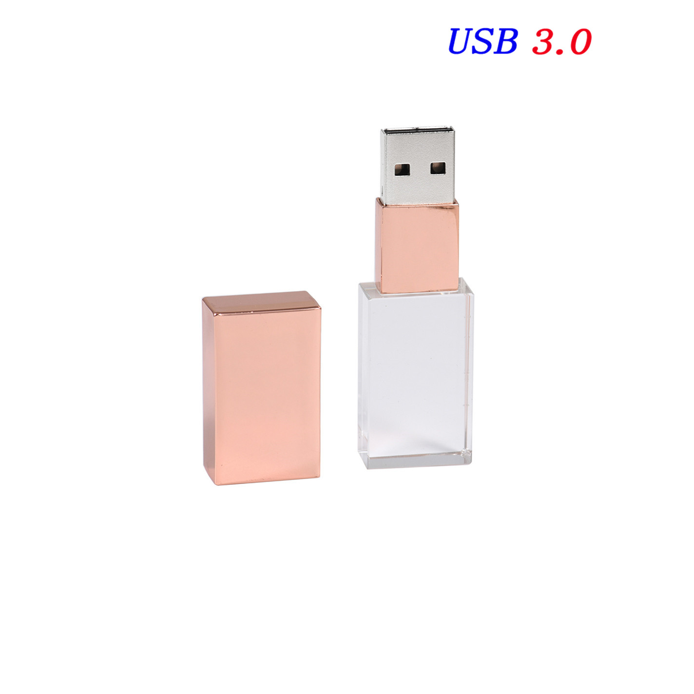 JASTER Crystal USB Flash Pen Drive Custom Logo Cle USB 3.0 4GB 16GB 32GB 64GB Wedding Pendrive (Over 10pcs Free Logo): WHITE / 16MB