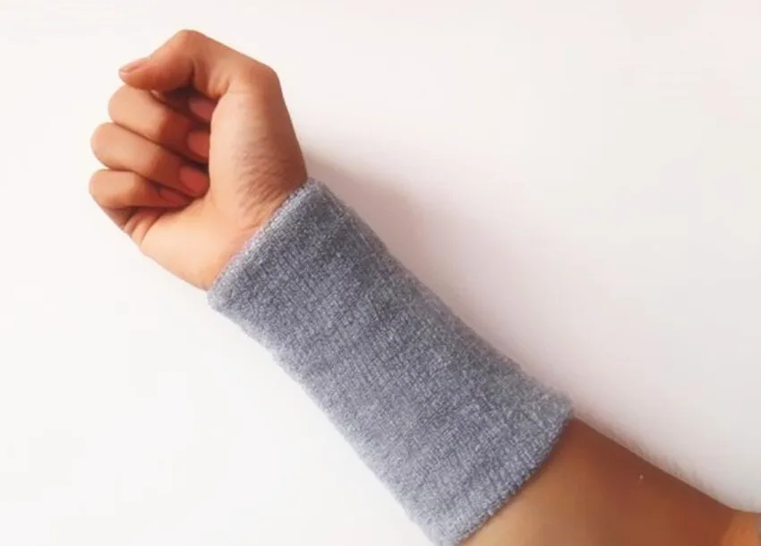 sport zweethanddoek polsbandje katoen elastisch verband handsport polsbandje gym ondersteuning polsbrace wrap carpaal tunnel: Bordeaux