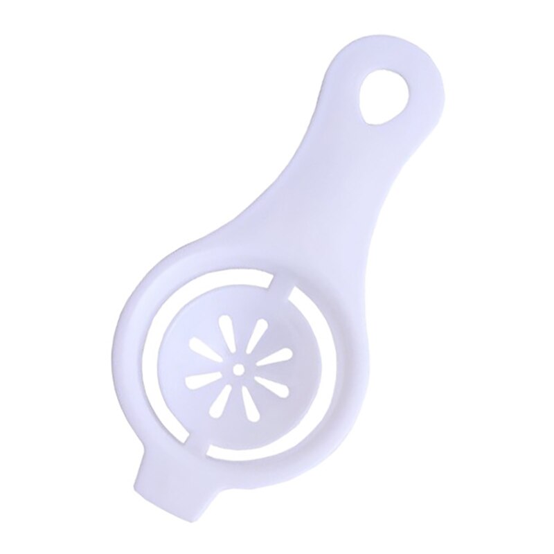 4 färger plast matlagningsutrustning filterhållare 1 st äggula äggavskiljare avdelare kökstillbehör multifunktions sållning gadget: Vit