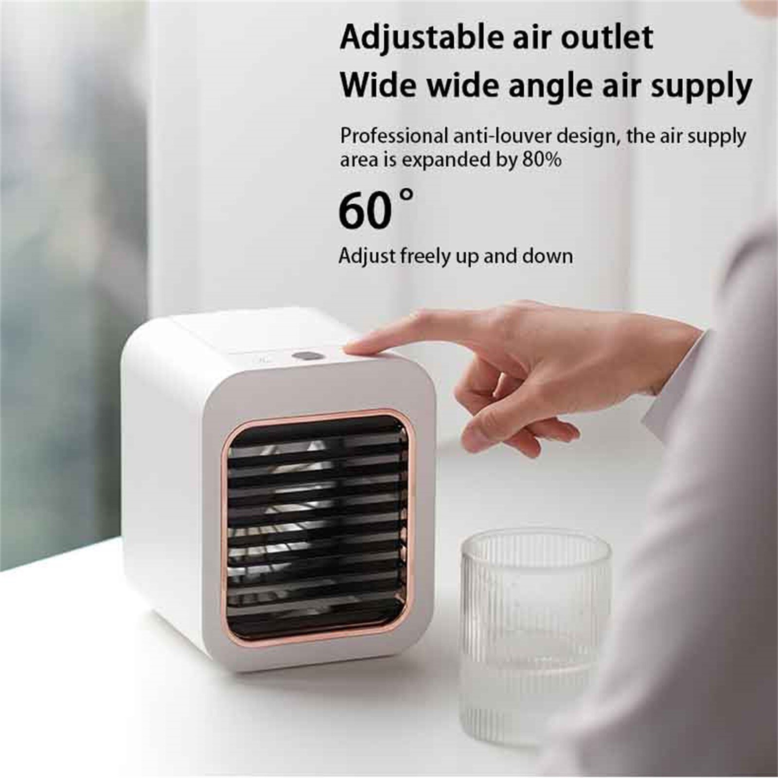 USB Mini Portable Air Conditioner Humidifier Air Cooler Fan Mini Desktop Multifunction Summer Upgraded Mute Cooling Fan