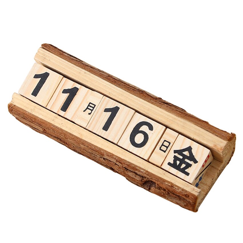 Diy houten blok eeuwigdurende kalender bureaukalender houten kalender thuiskantoordecoratie