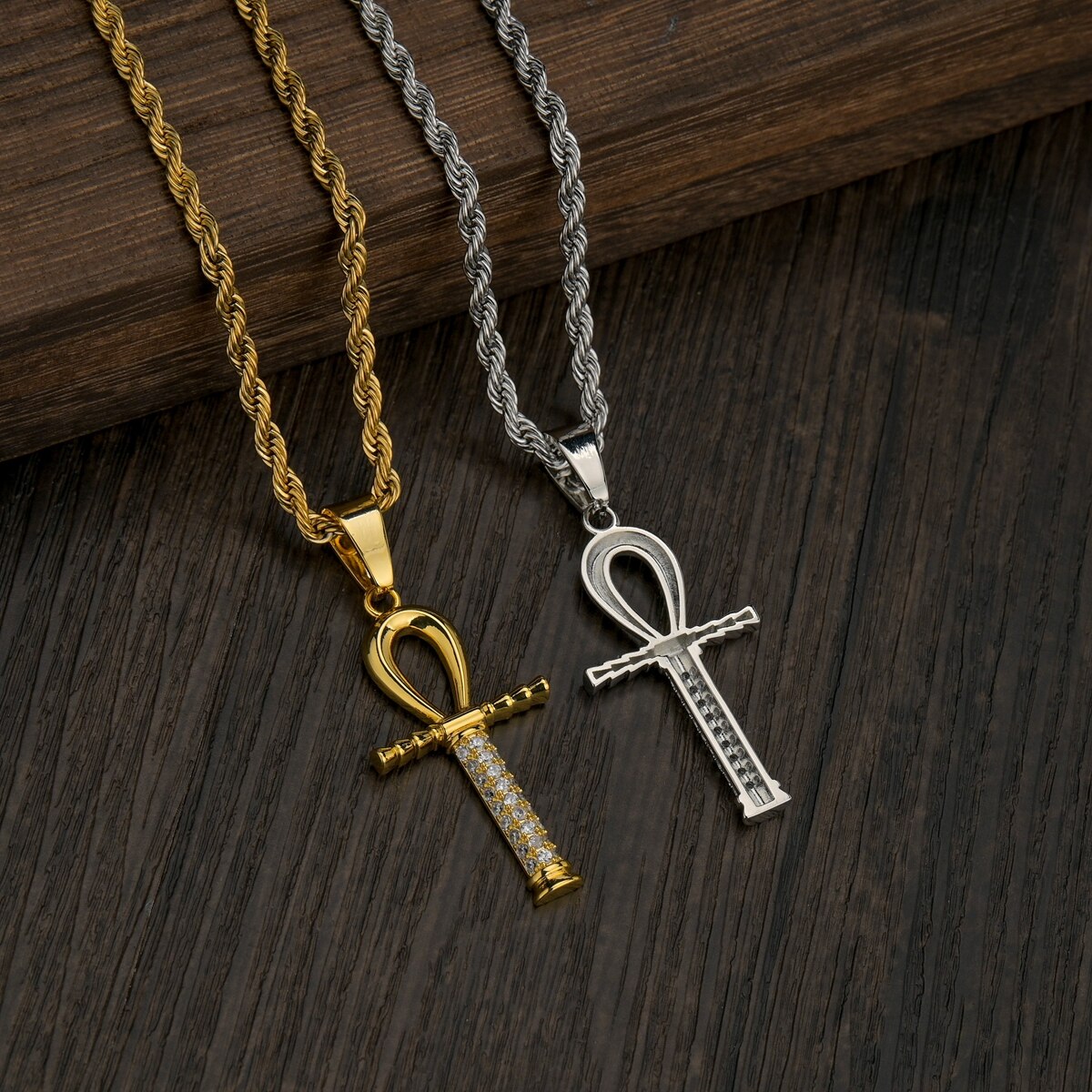 Sifisrri Verschiedene Vintage Edelstahl Diamant Kreuz Choker Halskette für Frauen Twist Kette Geburtstag Schmuck