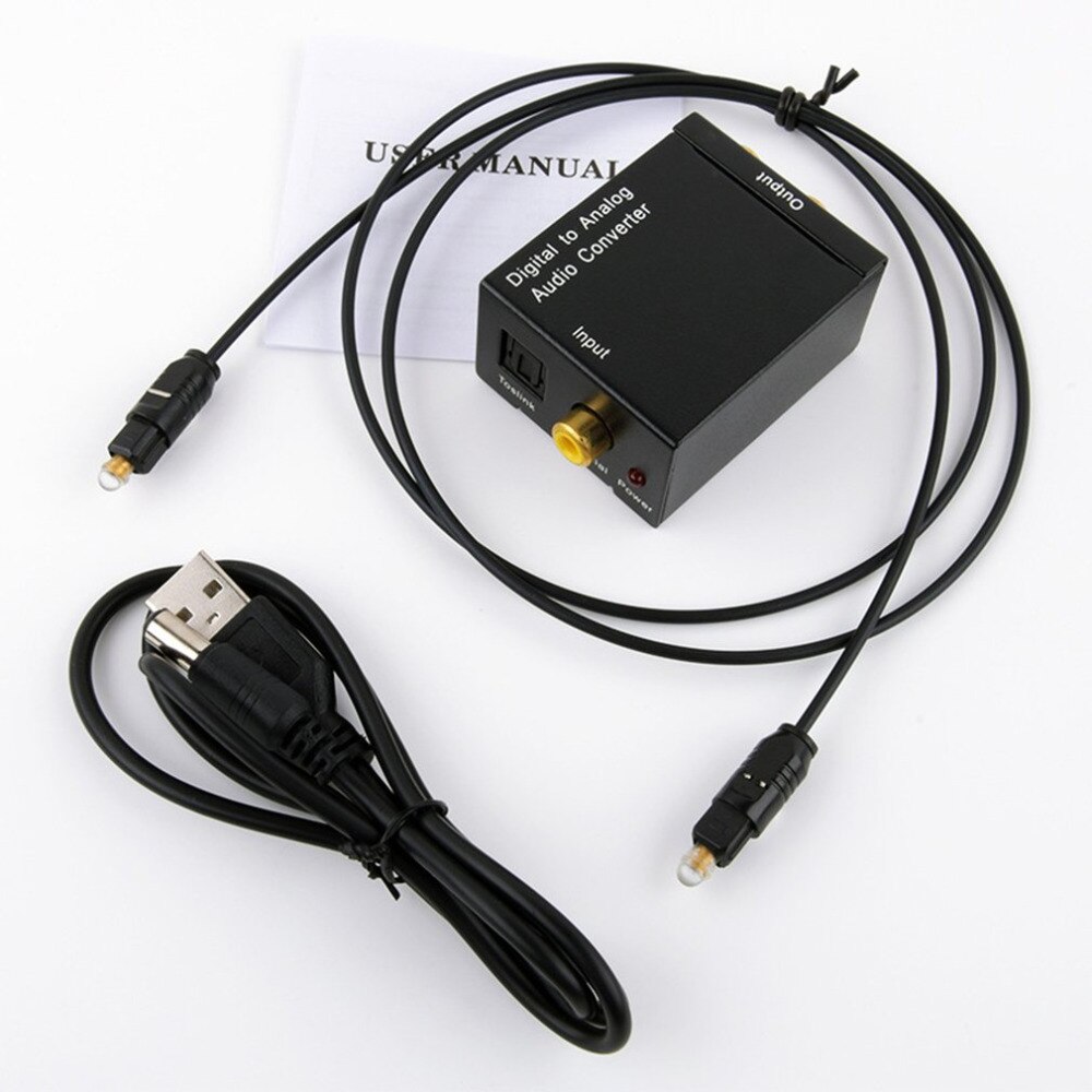 Optical Coaxial Toslink Digital to Analog Audio Converter Adapter RCA L/R 3.5mm