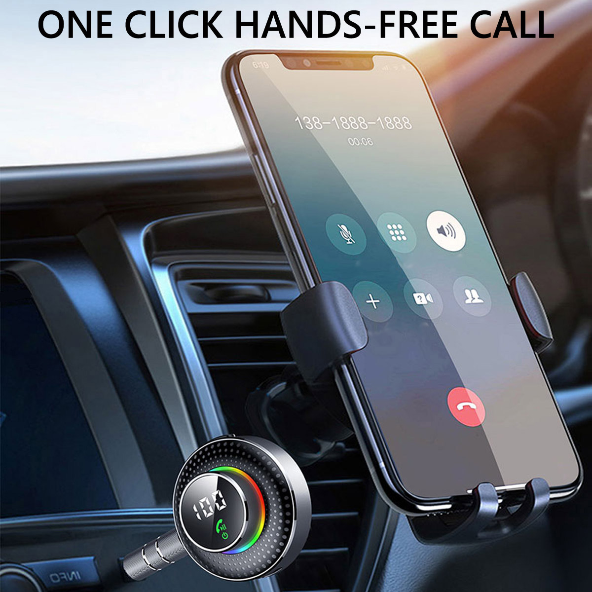 Handsfree bellen Carkit Bluetooth draadloze ontvanger 3,5 mm Aux draadloze muziekontvanger Ondersteuning voor het aansluiten van 2 apparaten Auto-adapter
