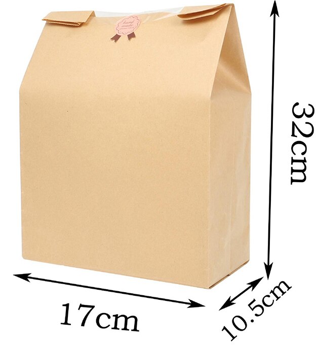 -20/Pack Brood Zak Kraft Voedsel Verpakking Opslag Bakkerij Tas Met Venster: 17x10.5x32cm