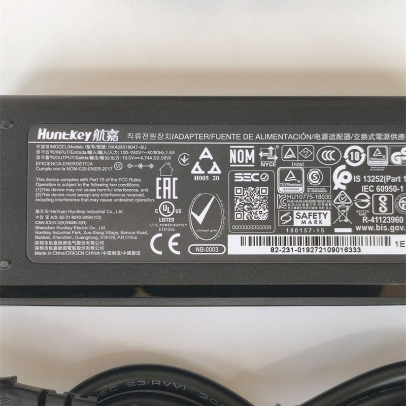 Original 19V 4.74A 90W AC DC Adapter For Huntkey HKA09019047-6U HKA09019047-6D Intel NUC all in one Laptop Power Supply Charger