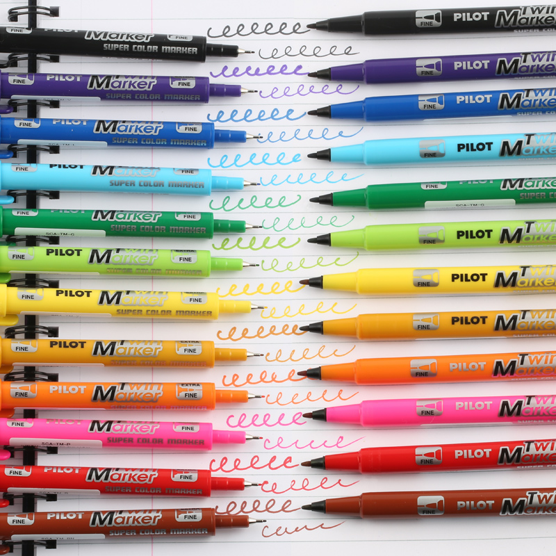 1Pcs Japan Pilot Color Double-Headed Marker Oily Quick-Dry Painting Art Hook Pen SCA-TM Color Bright Waterproof