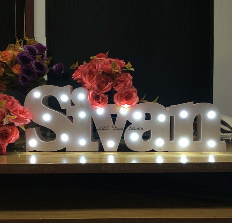 Baby name Bespoke luxury Light up letters bespoke light up name Birthday name with white LED lights Bedroom decoration