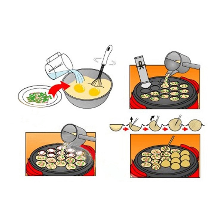Maruko bagemaskine husholdningselektrisk takoyaki maker blækspruttekugler grillpande madlavningsværktøjer