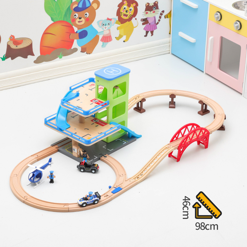 Woodentrack Scene Extension Accessories Multistorey Parking Lot Elevator Building Compatible with All Brands of Wooden Railway