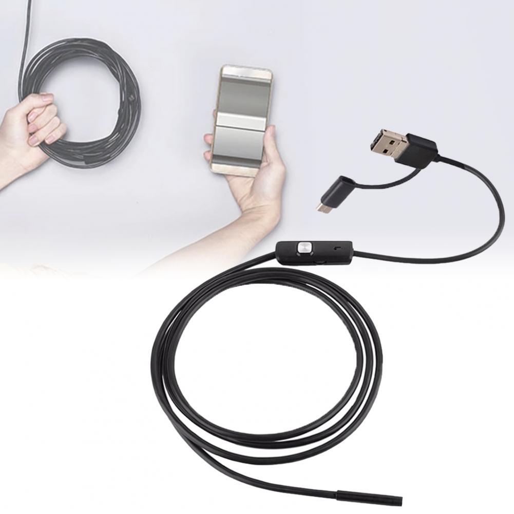Cámara endoscópica AN100, endoscopio 3 en 1, interfaz Mini HD, IP67, 8mm, tubo Flexible duro, inspección de vídeo para teléfono móvil