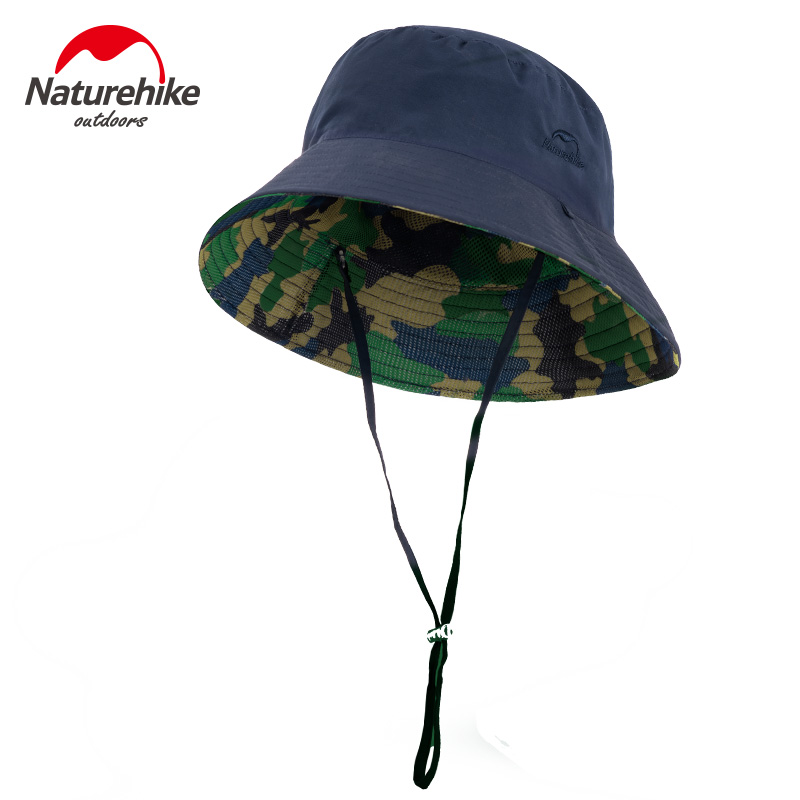 Naturehike-Sombrero informal para hombre y mujer, gorra para sol para aire libre, viaje, bote, sombrero de cubo para playa, Camping, gorras para senderismo: Navy Blue