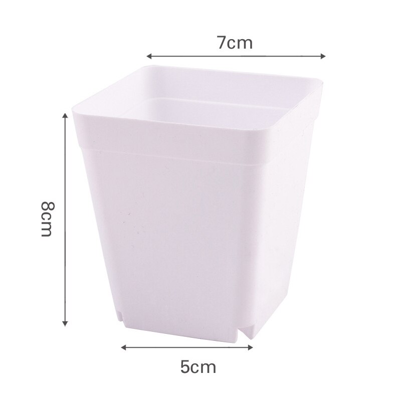 50 Pack 2.7Inch White Square Plastic Plant Pots with Saucer,Seedling Nursery Transplanting Planter Container for Garden