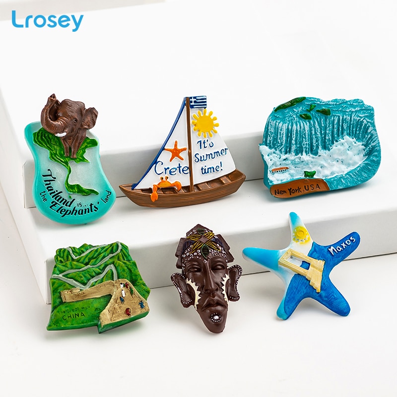 3D koelkastmagneet souvenir home decor Griekenland York Thailand Hars koelkast Magnetische sticker keuken decoratie accessoires