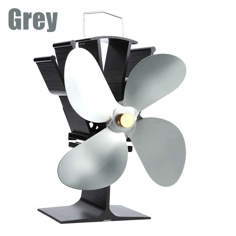 4 Blades Fireplace Fan Thermal Heat Power Stove Fan Wood Burner Fan