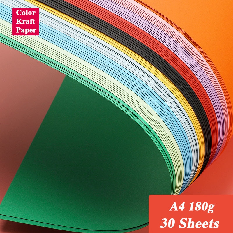 180G A3 A4 Kleurrijke Kraftpapier Diy Handmake Kaart Maken Craft Papier Kopieerpapier Dik Karton Karton
