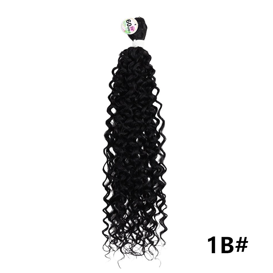 Synthetic Hair Bundles Kinky Curly Hair Extentions 100g/3Pcs Synthetic Weavings For Woman Afro Curls Ins Trendy RYLAI: #1B / 26inches 100