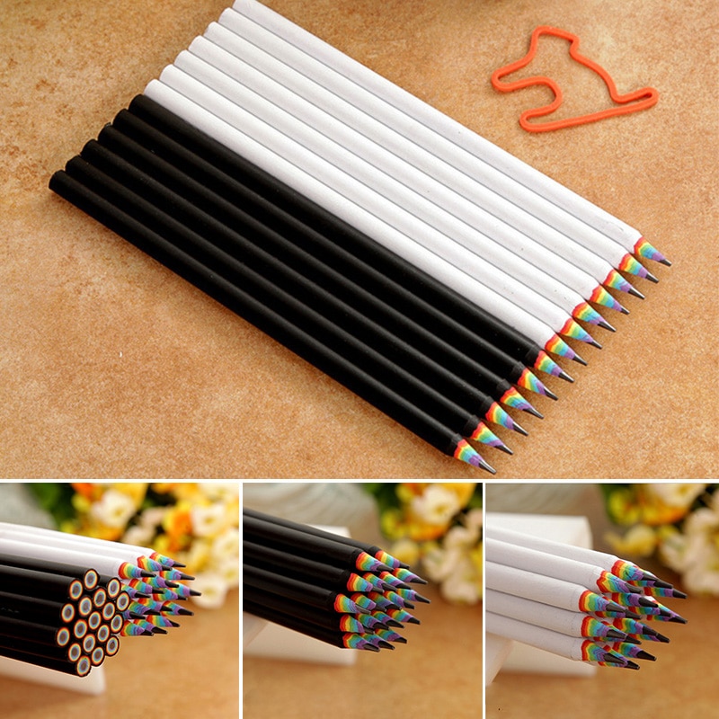 12 Pcs Rainbow Pencil Set for Drawing Sketch Painting Student School Art