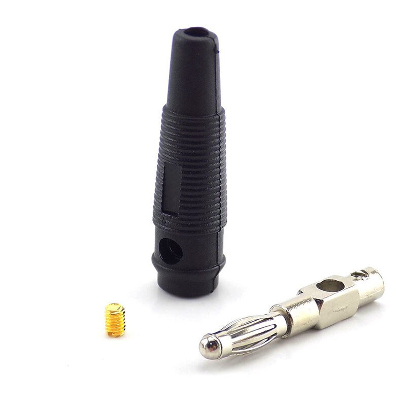 10Pcs/lot Red and Black 4mm Solderless Side Stackable Banana Plug Connector For Musical Speaker Video Audio DIY Connector U27