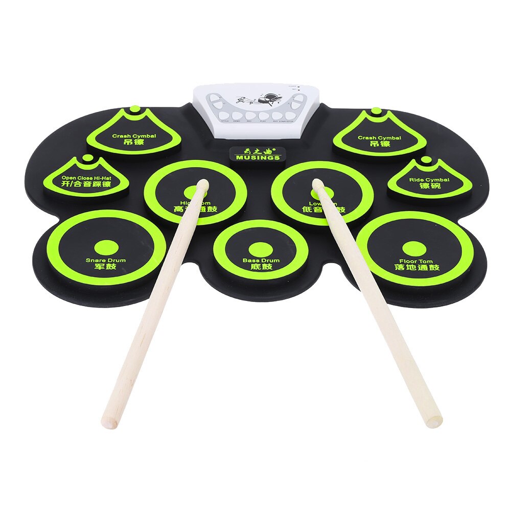 Elektronische Trommel Silikon Digital-rollen-hoch Trommel Pad Bausatz USB Elektrische Trommel mit Stock und Fuß Pedal