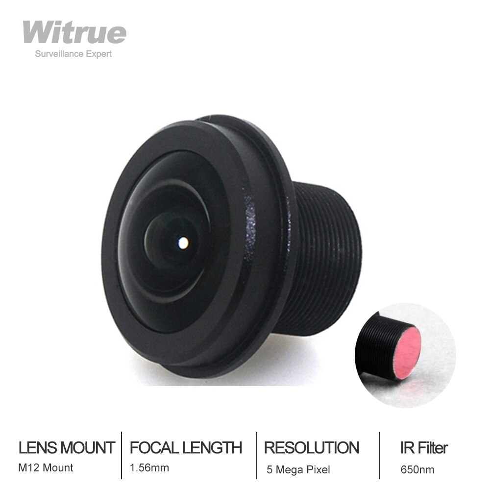Obiektyw typu rybie oko 1.56mm 180 stopni M12 zamontować 5 mega pikseli F2.0 z 650nm filtr podczerwieni obiektywy dla bezpieczeństwa kamera akcji