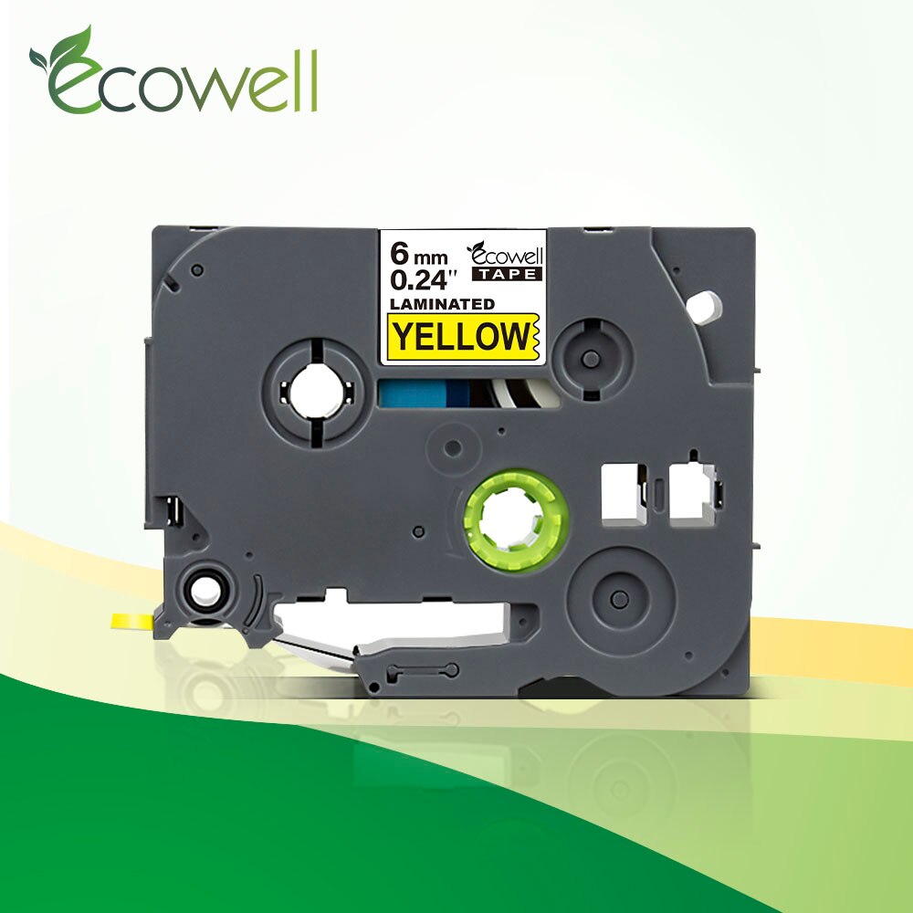 Ecowell 1 sztuk 6mm taśmój etykietowe tze-211 tz211 111 kompatybilny dla brat p-dotykać drukarki tz-211 tz tze211 tze 211 dla drukarka robić etykiet: czarny on żółty