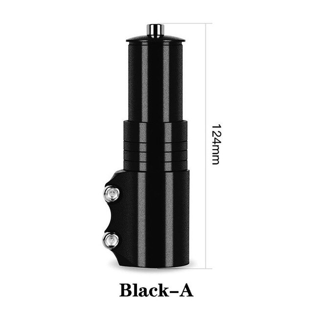 Mountain Fietsstuur Vorkbuis Rise Up Extender Extension Head Up Adapter Aluminium Steel Racefiets Stuurpen: 124mmBlack