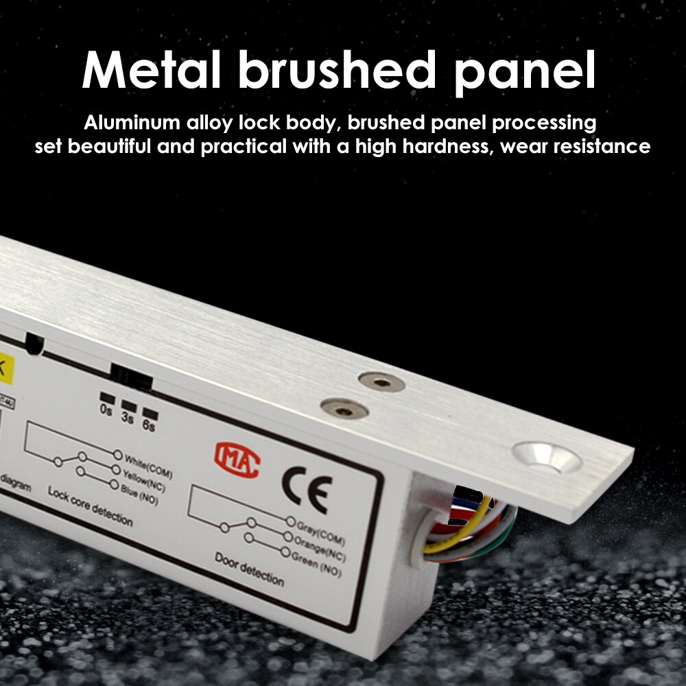NC/NO Output DC12V Electric Lock Magnetic with Timer Mortise Door Lock Fail Safe fail Secure Bolt Mortise Door Lock 8 wires