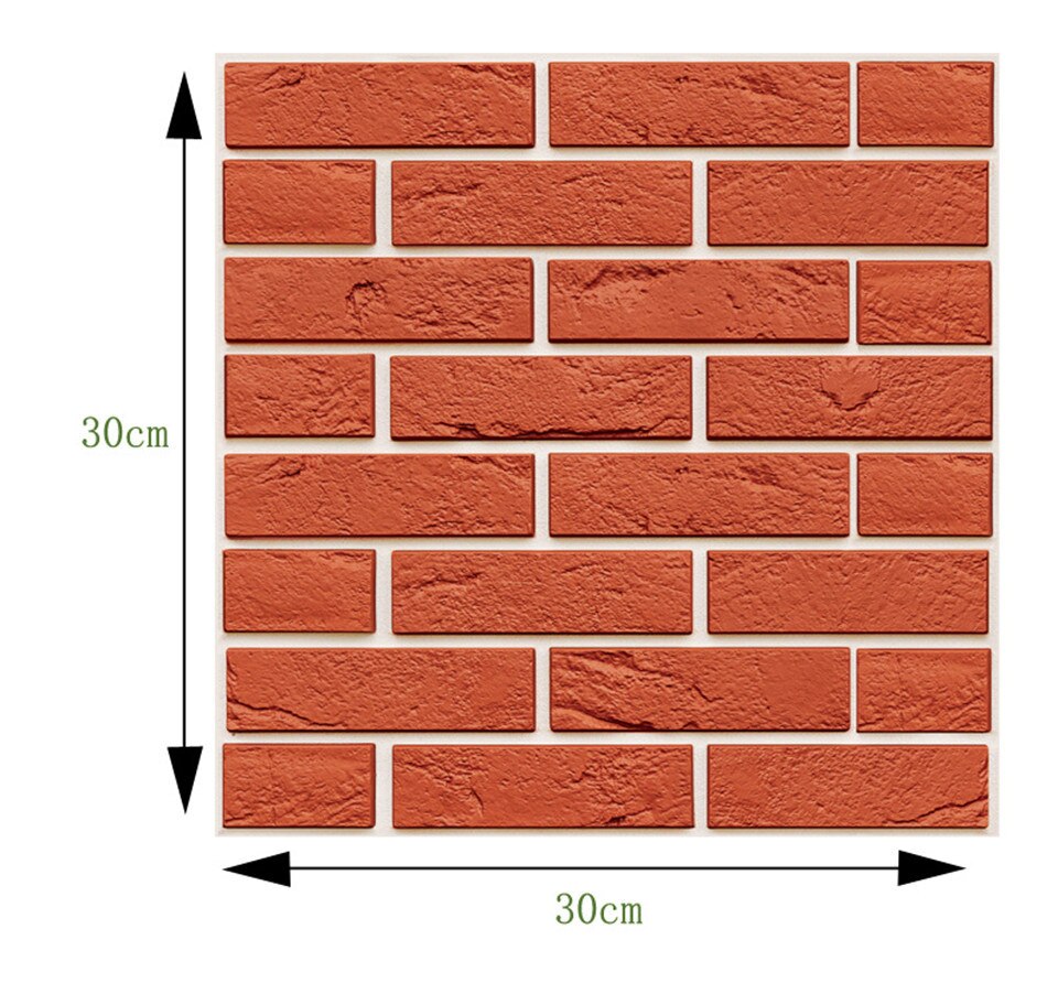 3d murstein vegg fliser klistremerker stue dårlig dekor lim vanntett pvc anti-kollisjon tapet veggmaleri dekaler hjem: 508
