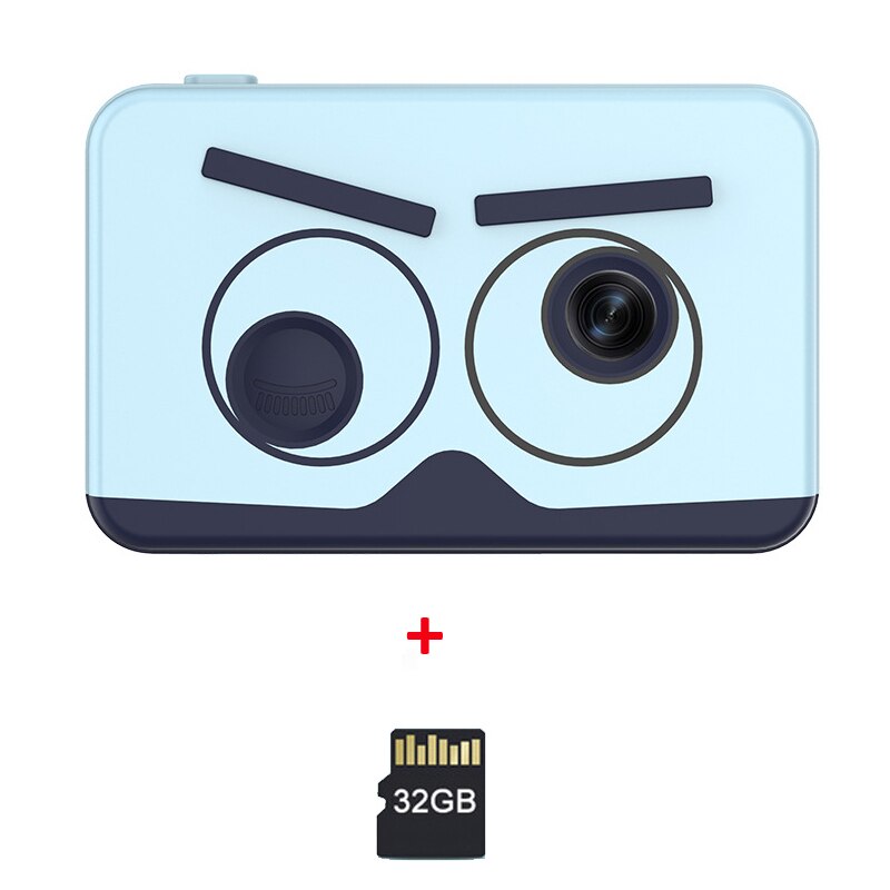 Kids Camera Leuke Cartoon Digitale Camera Voor Kinderen 1080P 20MP 2.0 Inch Scherm Foto Video Camera Voor jongens Meisjes: Blue-32GB