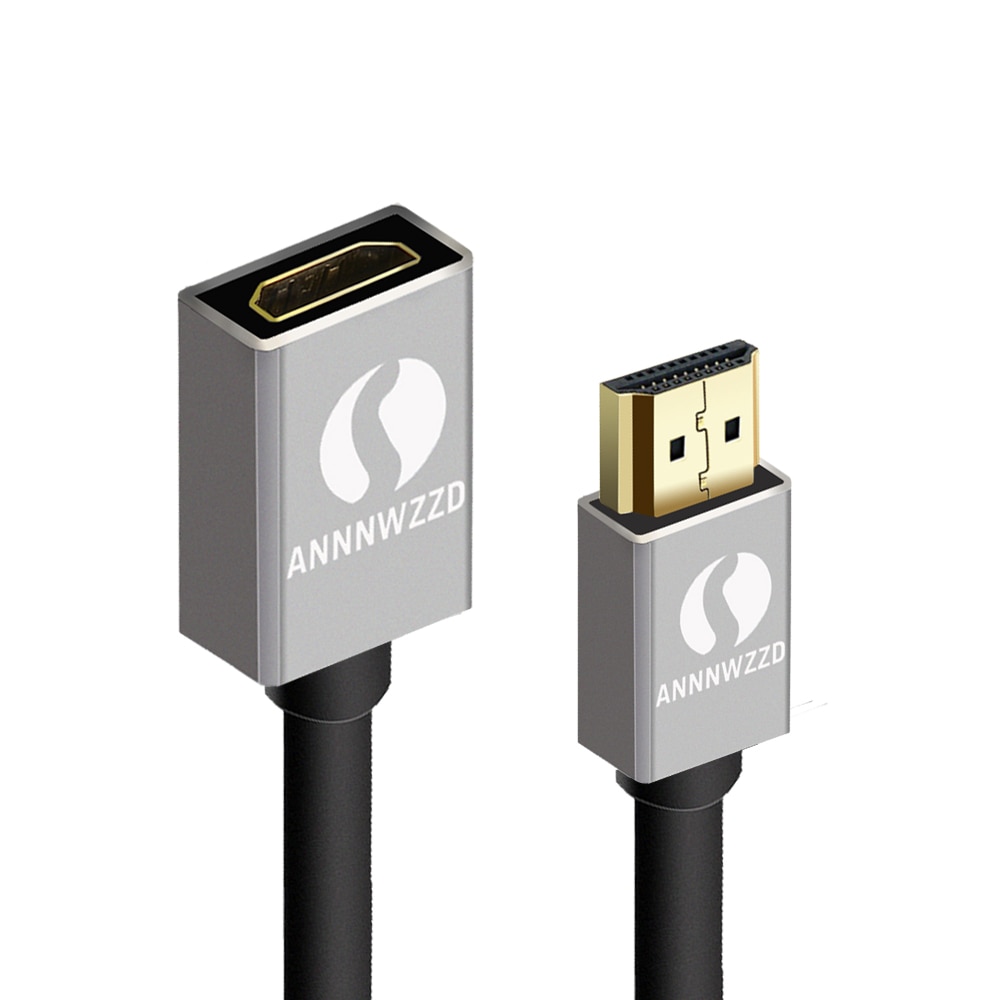 ANNNWZZD 0.5m 1m 1.5M 2m Gold HDMI Extension Cable Lead High Speed with Ethernet Extender HDMI Male to Female