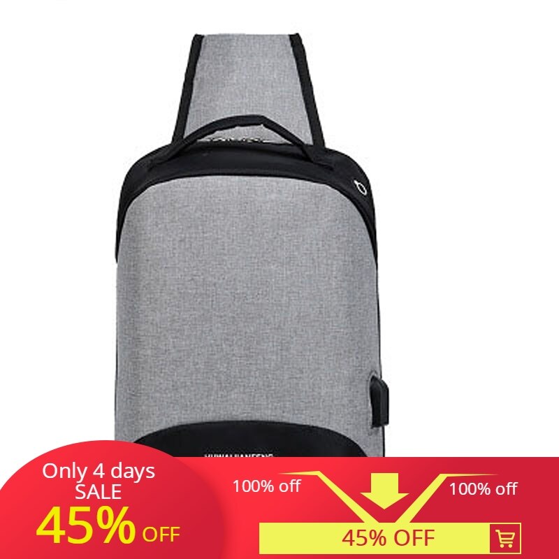 Mode tas outdoor leisure tas USB opladen borst tas schooltas sling bag schoudertas