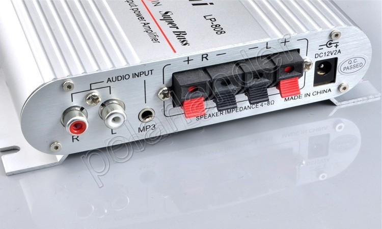 2.0 channel 2X20W RMS output power amplifier Mini Hi-Fi Audio stereo small household 12V amplifier Computer MP3 DVD