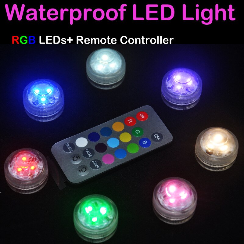 Ledet fjernstyrt rgb nedsenkbart lys batteridrevet undervanns nattlampe utendørs vase bolle hagefest dekorasjon
