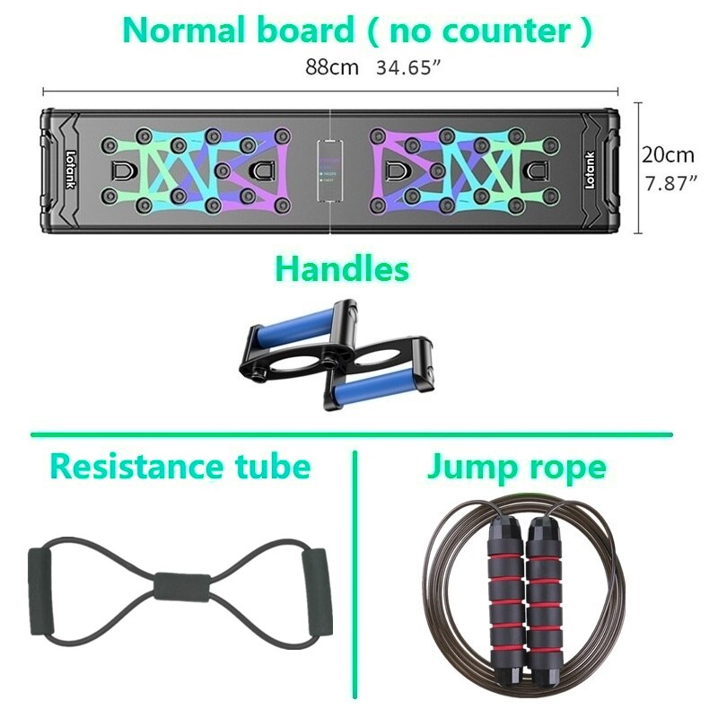 88cm Counting Push Up Board Home Gym Training Pectoralis Arm Muscles Latissimus Dorsi Multifunctional Push-up Brace Stand Plates: Normal 8 jump rope