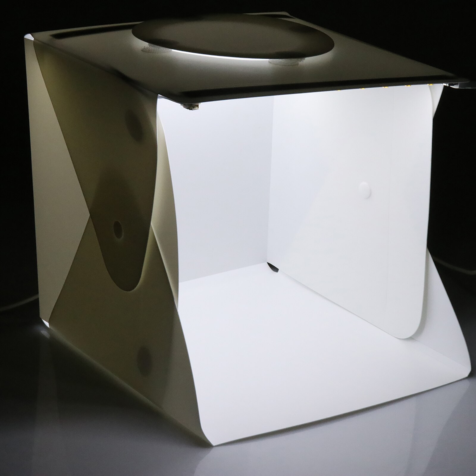 Mini Folding Light Box Photography Photo Studio Box With Dual LED Strip Lights & 6 Backdrops