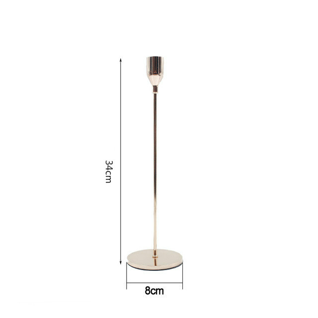 5 stijlen klassieke gouden metalen kaarsenhouder tafeldecoratie kandelaar ornament feest bruiloft huisdecoratie draagbare kaarsenstandaard: Hoog 34cm