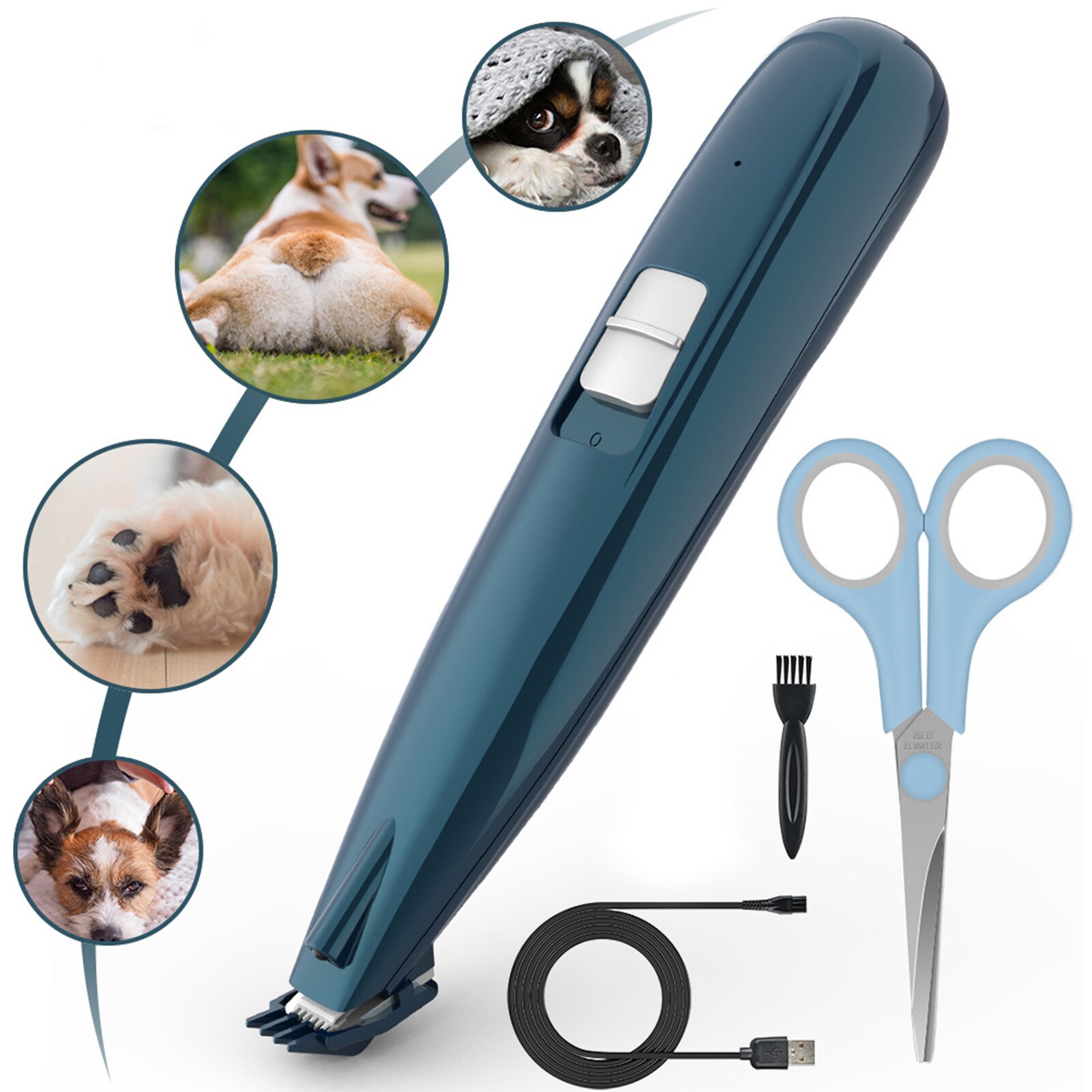 Dog Grooming Clippers Cordless Cat and Small Dogs Clipper Low Noise Electric Pet Trimmer for Trimming The Hair Around Paws