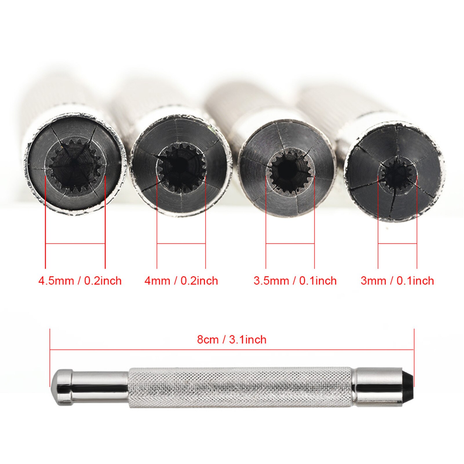 Professionelle 4 Größen Uhr-kronenwinder Wicklung Uhrmacher 3-4 5mm Manuelle Mechanische Reparatur Werkzeug Bausatz für Uhrmacher