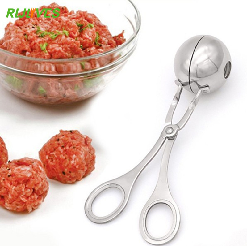 Rljlives gør-det-selv frikadeller fremstilling af form rustfrit stål oksekød svinekød frikadelle fisk ris kugler maker køkkenværktøj